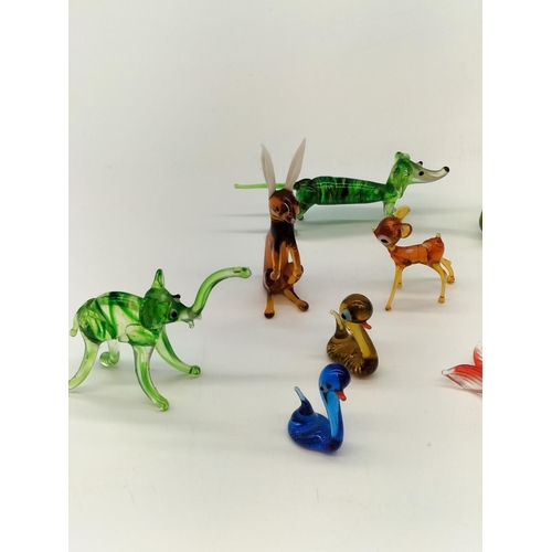 176 - Collection of Glass Animals. Tallest being 8cm.