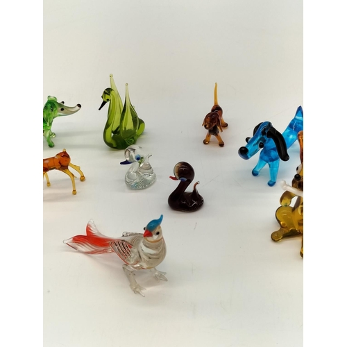 176 - Collection of Glass Animals. Tallest being 8cm.