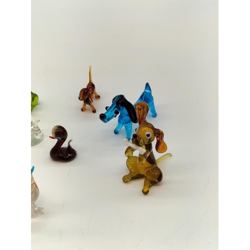 176 - Collection of Glass Animals. Tallest being 8cm.