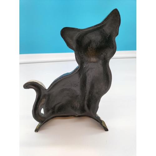 184 - Cast Metal Cat Door Stop. 26cm Tall.