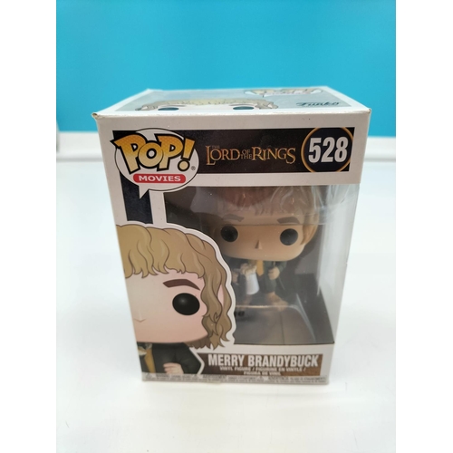 186 - Rare Boxed Funko Pop Movies Vinyl Figure 'Lord of the Rings, Merry Brandybuck 528.