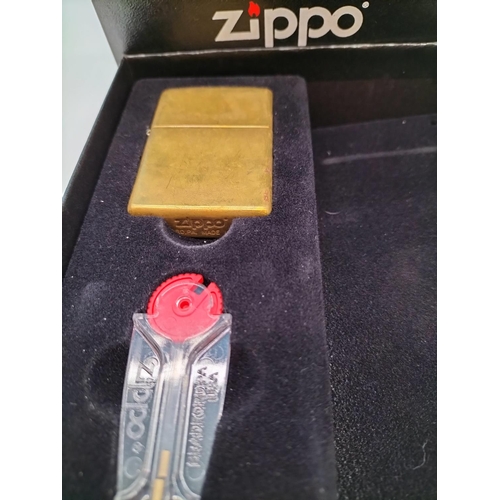 187 - Zippo Brass Lighters (2). One Boxed.