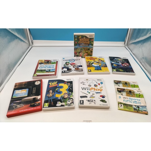 190 - Nintendo Wii Games (10) including Mario Kart, Animal Crossing, Super Mario Galaxy, Wii Sports, etc.