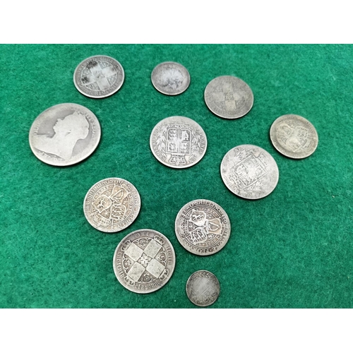 2 - Silver Victorian or Earlier 925 Silver Rubbed Coins. 121 Grams.