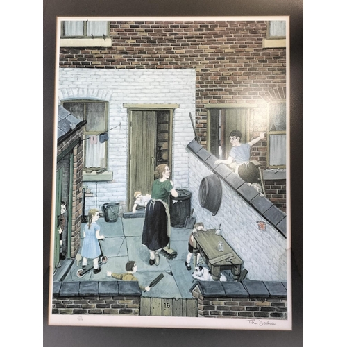 215A - Framed and Signed Limited Edition 791/850 Tom Dodson Print 'Backyard, Angry Neighbour' 66cm x 54cm. ... 