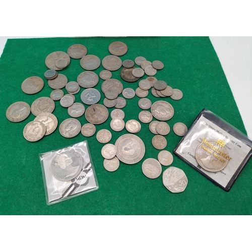 218 - Box of Mixed British Coins to include Commemorative.