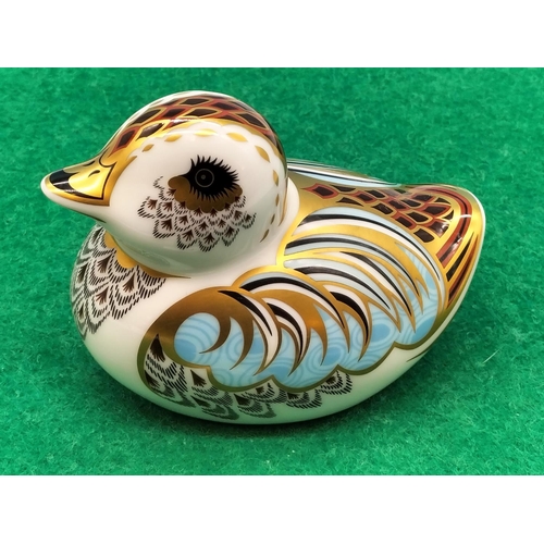 295 - Royal Crown Derby Collectors Guild Paperweight 'Duckling'. With Gold Stopper. 6cm Tall.