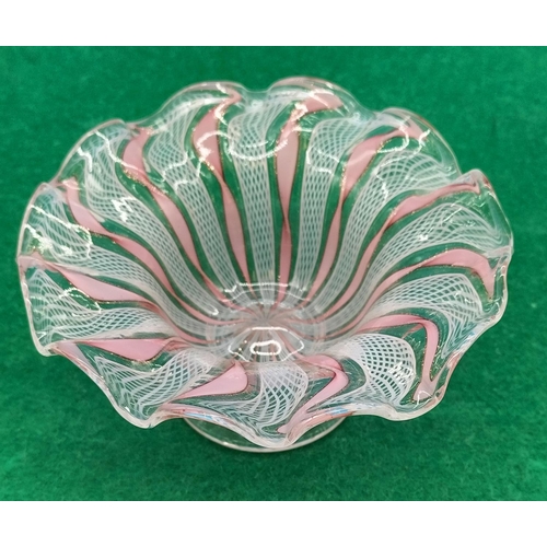 298 - AVEM Murano Zanfirico & Copper Aventurine Glass Bowl. 6cn Tall, 11cm Diameter. Patt No 11891 - Not S... 