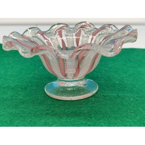 298 - AVEM Murano Zanfirico & Copper Aventurine Glass Bowl. 6cn Tall, 11cm Diameter. Patt No 11891 - Not S... 