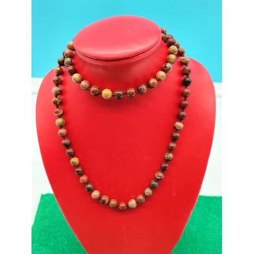 299 - Tumbled Red Jasper 36cm Necklace.