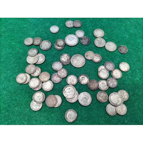 3 - Silver Pre 1920 Silver 925 British Coins. 100 Grams.