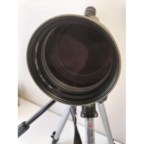 318 - Kowa TSN-1 Spotting Scope with Manfrotto Tripod. 43cm Long.