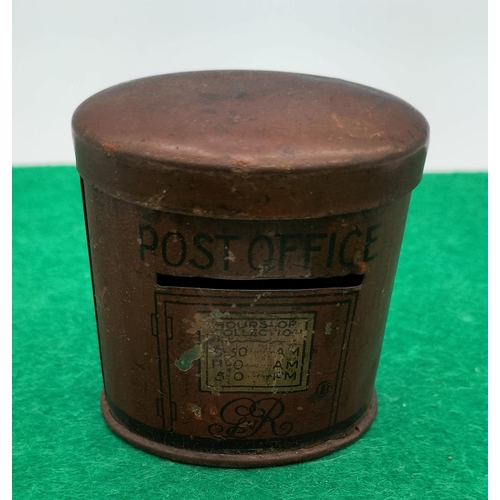 368 - Vintage Tin Post Office Money Box. 6cm High.