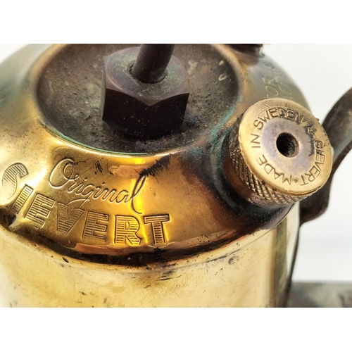 390 - Vintage 13cm Original Sievert, Sweden Brass Blowtorch. With Faults.