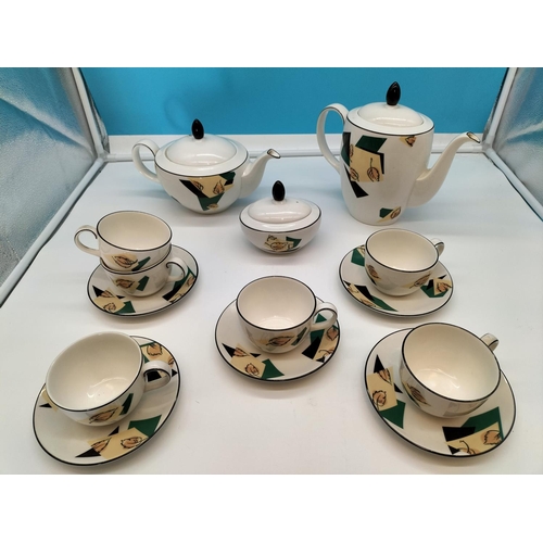 42 - Royal Doulton 14 Piece Part Tea/Coffee Set in the 'Central Park' Pattern. Seconds Quality.