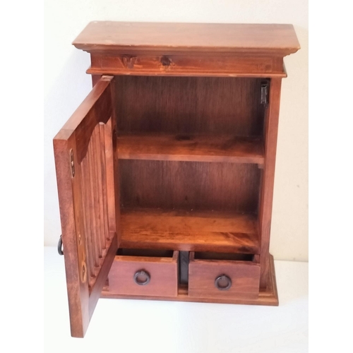 424 - Wooden Wall Mounted Display Cabinet. 45cm x 32cm.