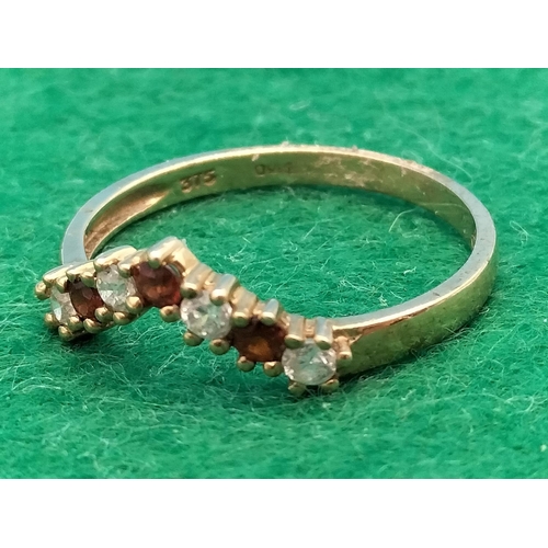 43 - 9ct Gold 375 Stone Set Ring. Size O.