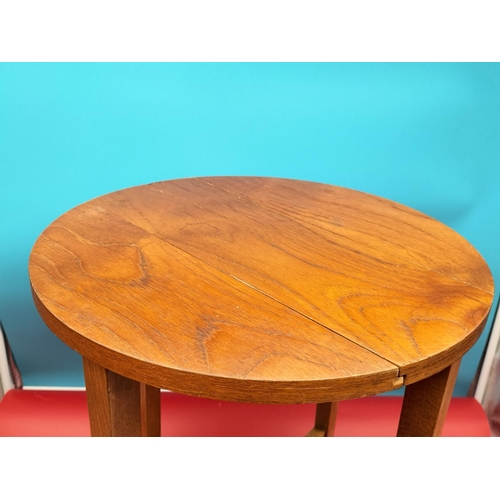 443 - Drop Leaf 'Stow Away' Circular Table. 48cm High, 38cm Diameter.