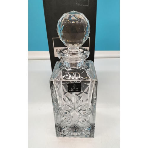 483 - Boxed Royal Doulton Square Lead Crystal Decanter.