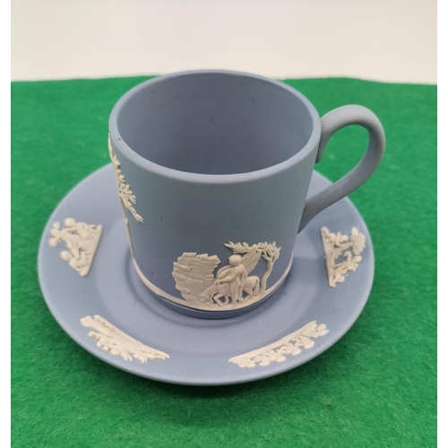 497 - Wedgwood Jasper Coffee Cup and Saucer.