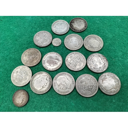 5 - Silver Pre 1947 .500 British Coins. 200 Grams.