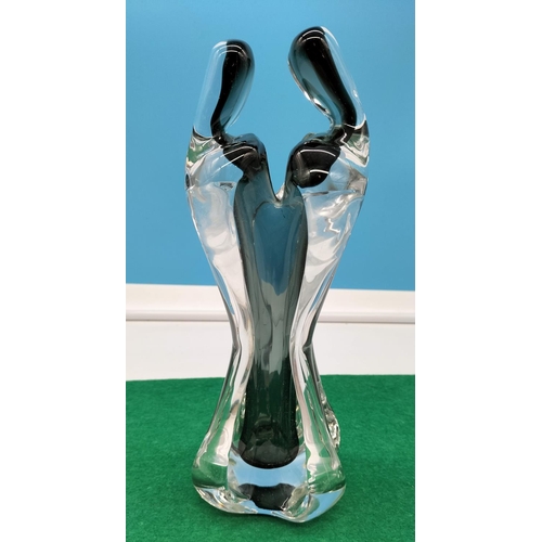 500 - Murano Art Glass Stylized 'Loving Couple' Figure/Vase. 28cm Tall.