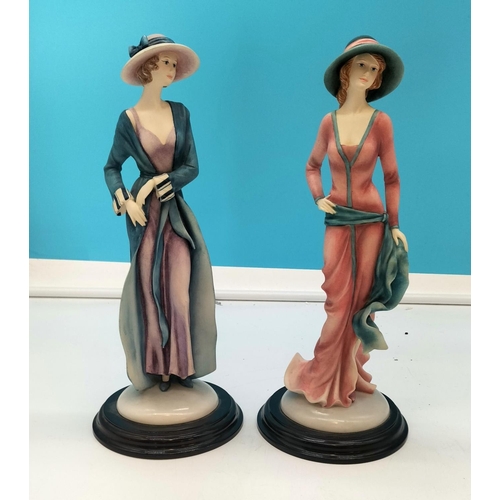 551 - 2 x Leonardo 1930's Style Lady Figures by Anne Rowe.