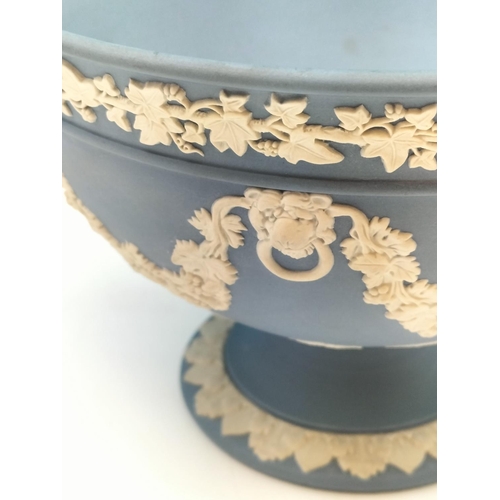 57 - Boxed Wedgwood Jasper 'Vine' Bowl with Lions Head and Garlands Decoration. 12cm Tall, 17.5cm Diamete... 