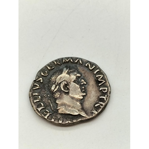 65A - Roman Silver Denarius Emperor Caesar Vespasian 69-79 AD.