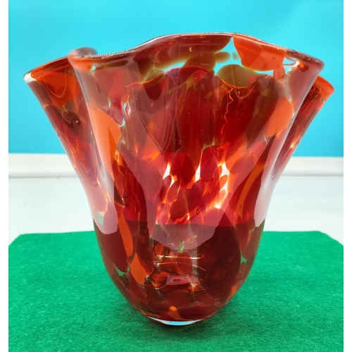 69 - Murano Glass Vase. 17cm Tall, 19cm Diameter.