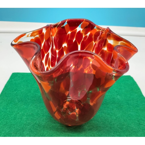 69 - Murano Glass Vase. 17cm Tall, 19cm Diameter.