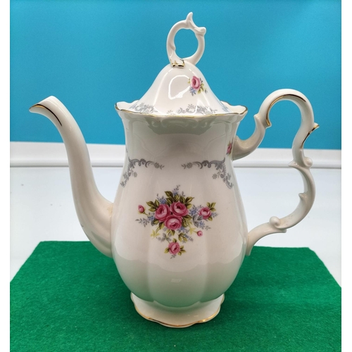 72 - Royal Albert Coffee Pot in the 'Tranquility' Pattern. Seconds. 25cm x 26cm.