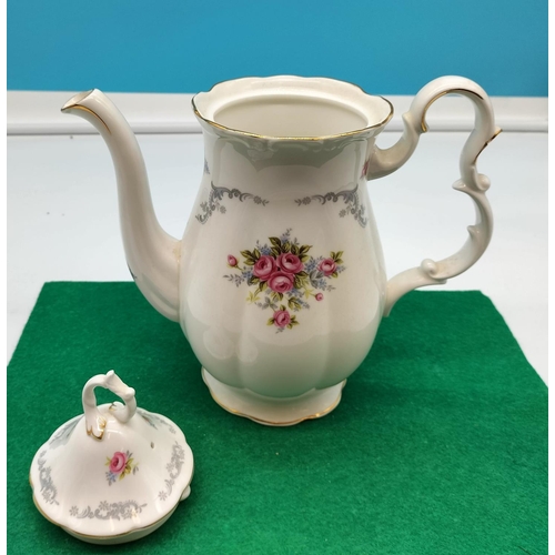 72 - Royal Albert Coffee Pot in the 'Tranquility' Pattern. Seconds. 25cm x 26cm.