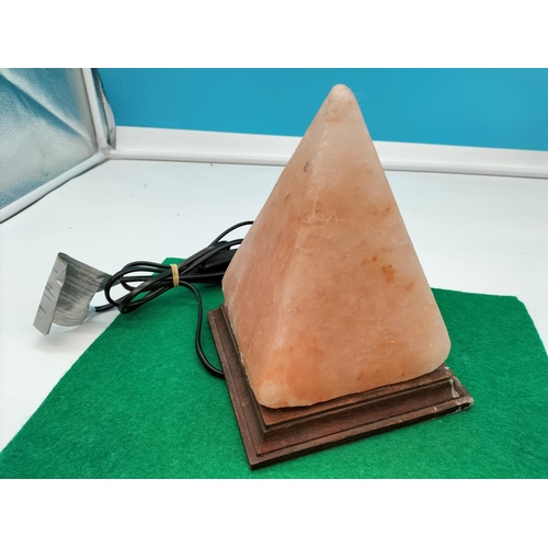 75 - Himalayan Pyramid Salt Lamp. 21cm Tall.