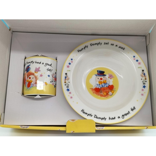 750 - Boxed Aynsley Nursey Rhyme Collection Bowl and Mug Set 'Humpty Dumpty'.