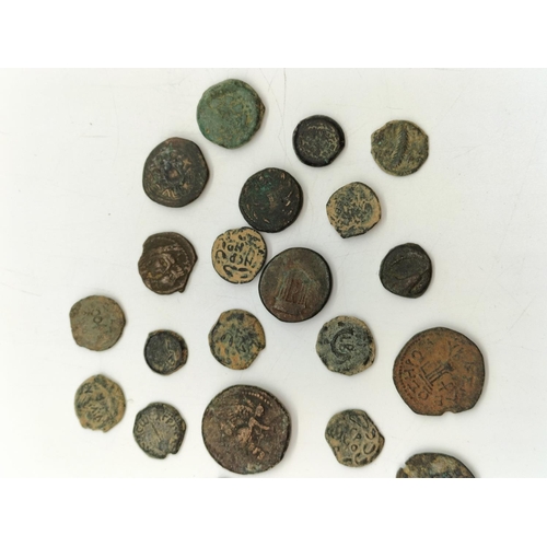 75A - Collection of Mixed Roman and Greek Old Bronze Coins, etc