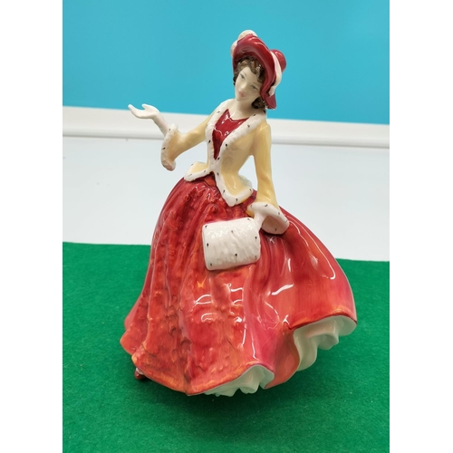 8 - Royal Doulton 21cm Lady Figure 'Christmas Day 1999' HN 4214. Seconds Quality.