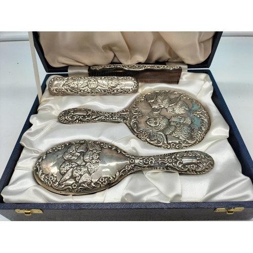 87 - Boxed Silver Hallmarked Vanity Set.