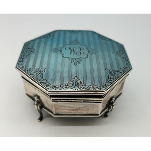 88 - Silver Hallmarked Trinket Box. Total Weight 113 Grams.