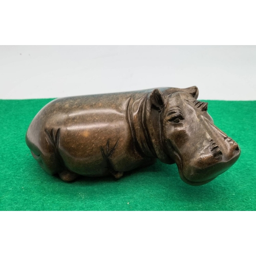 9 - African Rock Hippo Figure. 18cm x 8cm.