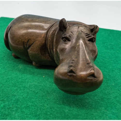 9 - African Rock Hippo Figure. 18cm x 8cm.