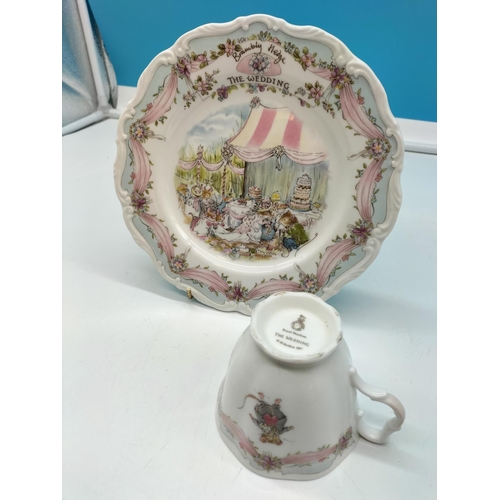 90 - Royal Doulton Brambly Hedge 'The Wedding' 21cm Plate and Cup. Cup Seconds Quality.