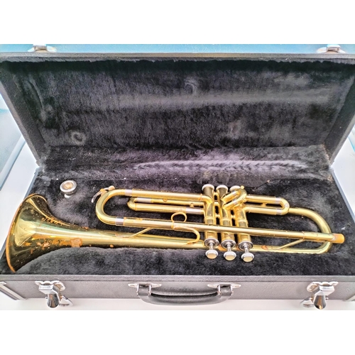 92 - Brass Warwick Trumpet in Case.