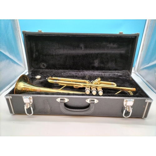 92 - Brass Warwick Trumpet in Case.