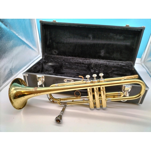 92 - Brass Warwick Trumpet in Case.