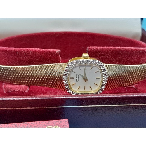 128 - Boxed Vintage Rotary Ladies Gold Plated Watch.