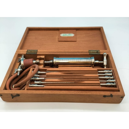 13 - Boxed Vintage Blood Transfusion Equipment by Willen Bros Ltd, London. Military Claw on Syringe.