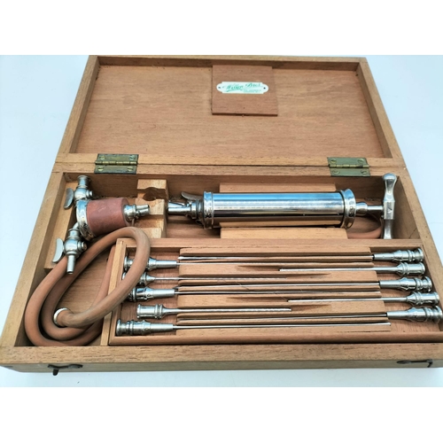 13 - Boxed Vintage Blood Transfusion Equipment by Willen Bros Ltd, London. Military Claw on Syringe.