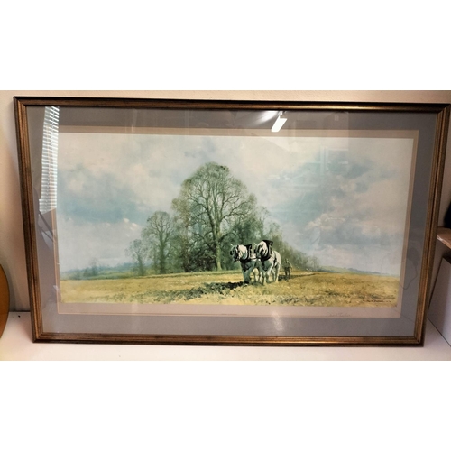 135A - Framed and Glazed 'Spring Ploughing' by David Shepard. Signed. 117cm x 71cm. This Lot is Collection ... 