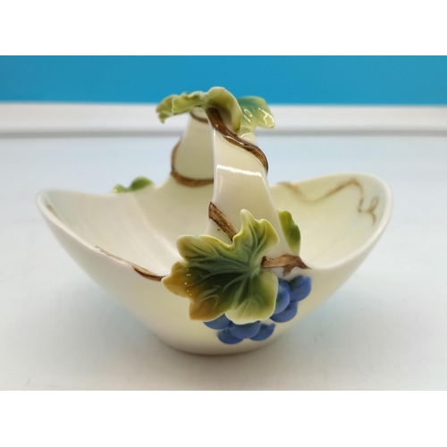 148 - Graff Porcelain Grapevine Basket. 15cm Diameter. Slight Nip to Leaf.